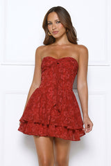 It Girl Mode Strapless Mini Dress Red