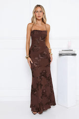 Petal Lullaby Maxi Dress Chocolate
