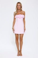 Wild Rose Affair Strapless Mini Dress Pink