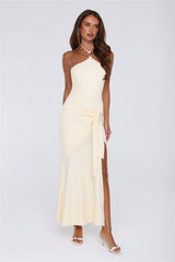Daisy Flicker Halter Maxi Dress Yellow