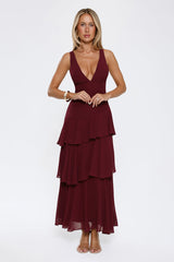 Happy Vibes Maxi Dress Wine