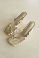 The Stella Kitten Heels Gold PU