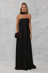 Satin Neck Scarf Black