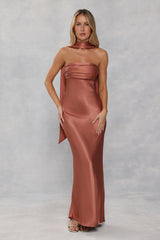 Satin Neck Scarf Bronze