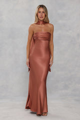Satin Neck Scarf Bronze