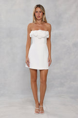 Wild Rose Affair Strapless Mini Dress White
