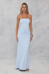 Platinum Party Strapless Maxi Dress Blue