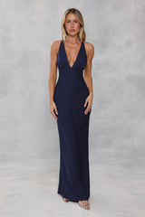 Midnight Luxe Satin Maxi Dress Ink
