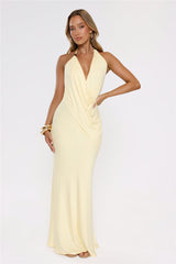 Catch Me Glowing Halter Maxi Dress Yellow