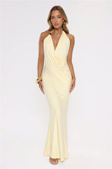 Catch Me Glowing Halter Maxi Dress Yellow