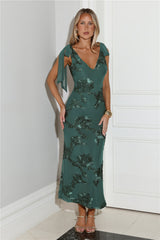 Golden Doll Mesh Maxi Dress Teal