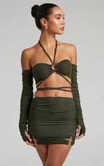 By Dyln - Flynn Mini Skirt in Dark Green