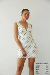 Annie Polka Dot Satin Mini Dress