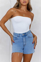 BASE Longline Strapless Bandeau Top White