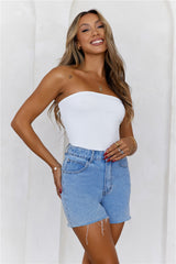 BASE Longline Strapless Bandeau Top White