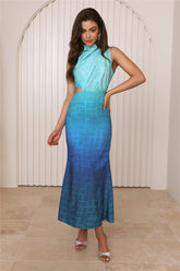 Under The Rain Midi Dress Blue