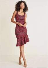 Ruffle Trim Detail Dress Nouveau Tapestry