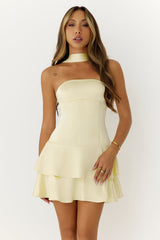 Summer Wardrobe Satin Mini Dress Yellow