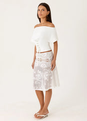 Yanna Midi Skirt White