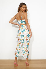 Smiley Mood Midi Skirt White