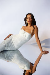 Style Sleek Lace Midi Dress White