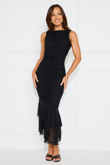 Your Party Mesh Maxi Dress Black