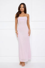 Elevated Status Embellished Mesh Maxi Dress Lilac