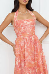 Luxe Harmony Halter Maxi Dress Orange