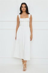 Luxe Serene Midi Dress White