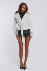 Trench Season Cropped Trench Coat Beige