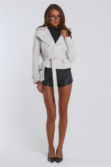 Trench Season Cropped Trench Coat Beige