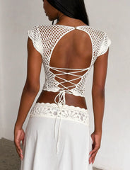 SASHA CROCHET TOP IVORY