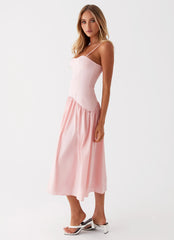 Yvette Corset Midi Dress Pink