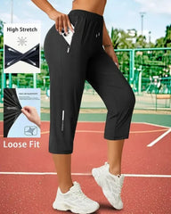 Women’s summer Stretch Capris – Loose, Breathable, Pocketed