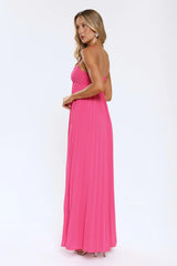A Little Drama Strapless Maxi Dress Pink