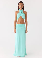 Elisabetta Maxi Skirt Aqua