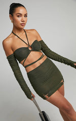 By Dyln - Flynn Mini Skirt in Dark Green