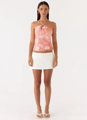 Julienne Beaded Top Coral