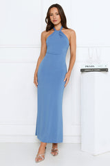 Sparkalina Halter Maxi Dress Blue