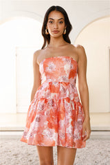 In Your Feelings Strapless Mini Dress Orange