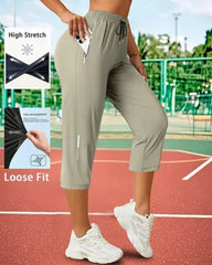 Women’s summer Stretch Capris – Loose, Breathable, Pocketed