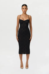 Stretch Lace Midi Dress