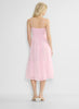 Chiffon tiered V-neck midi dress— villa pink