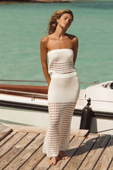 Oria Ivory Strapless Two-Piece Maxi Swim Cover-Up
