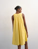 Topshop poplin full hem pleated mini sundress in lemon