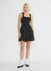 Tiered striped cotton poplin mini dress