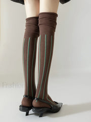 Pinstripe Slouch Graceful Calf Socks