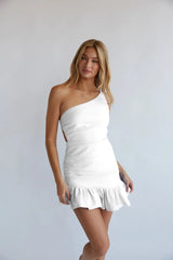 Athena Ruched One Shoulder Mini Dress