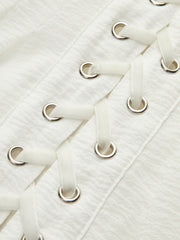 Lace-Up Front Semi-Sheer Dress