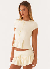 Landon Button Up Top Lemon